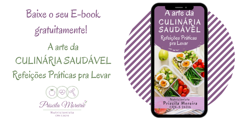 A imagem mostra um banner do e-book A arte da culinária saudável. 