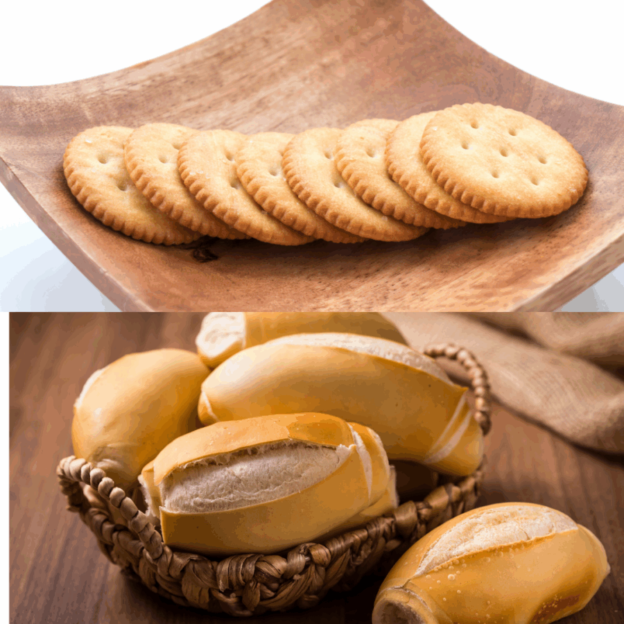 Pão Francês X Biscoito de Água e Sal